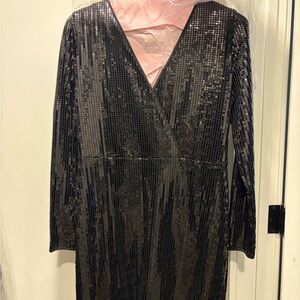 A/X Armani Exchange Black Sequin Long Sleeve Dress